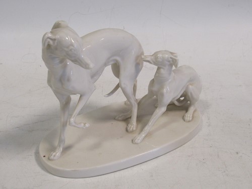 Lot 134 - A Nymphenburg white porcelain group of two...