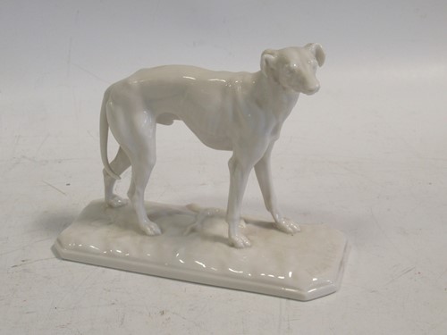 Lot 133 - A Nymphenburg model of a whippet or Greyhound...