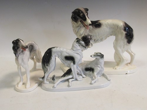 Lot 15 - A Stitzendorf model of a Borzoi, another,...