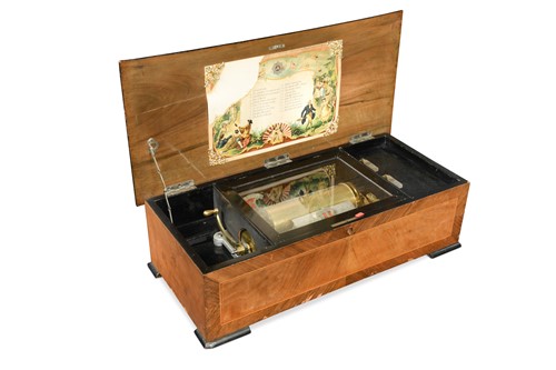 Lot 125 - A Swiss cylinder musical box, 19th century