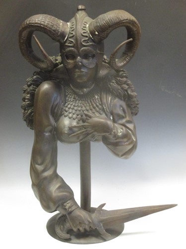 Lot 126 - After Erté, a bronze bust of the Valkyrie