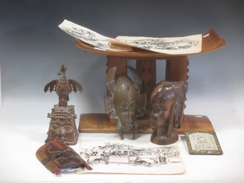 Lot 185 - A collection of West African tribal artefacts,...