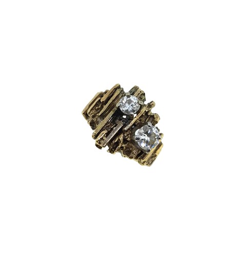 Lot 164 - A late 20th century two stone diamond ring