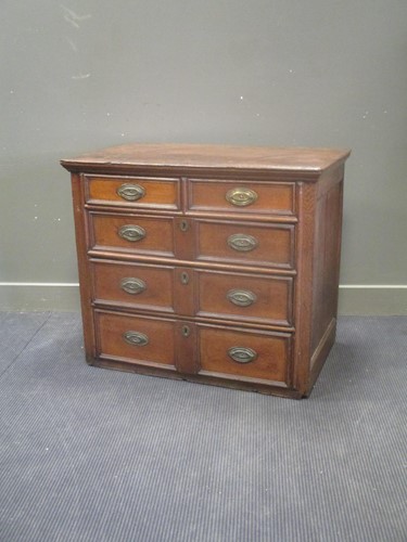 Lot 654 - A provincial oak chest of two short and three...