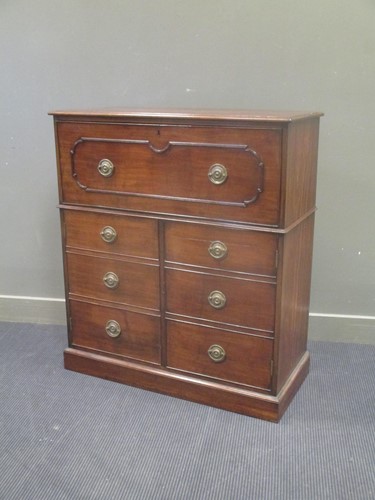 Lot 550 - A George III mahogany secretaire with two...