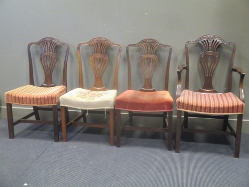 Lot 557 - A set of eight Georgian style mahogany dining...