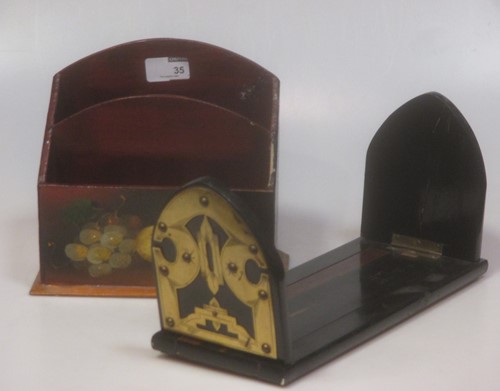 Lot 35 - A Victorian rosewood and brass bookslide,...