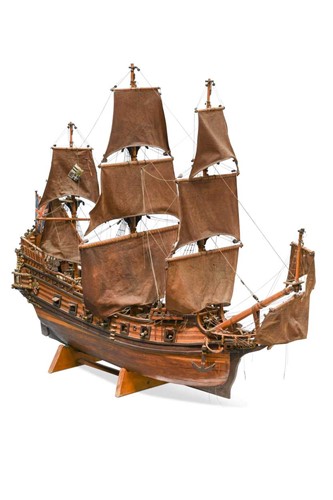 Lot 117 - Surswift, a large wooden model of a 14-gun...