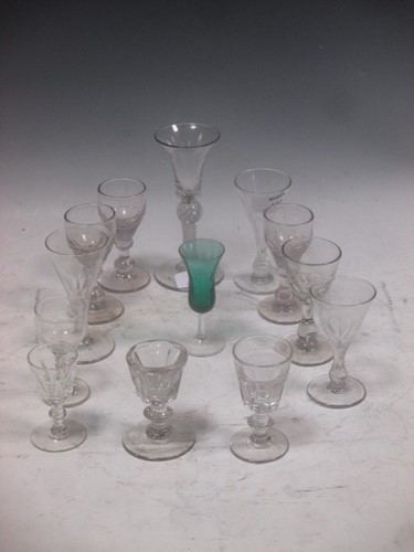 Lot 103 - An air twist stem conical bowl glass and...