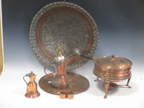 Lot 190 - A quantity of copper and metal wares to...