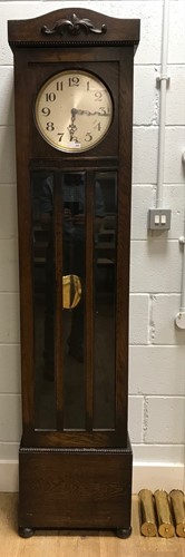 Lot 360 - A 20th century oak long case clock