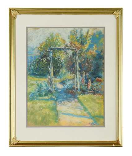 Lot 283 - A pair of garden scenes, to include