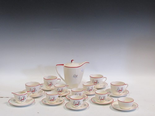 Lot 6 - A Crown Devon Leaping Deer pattern tea and...