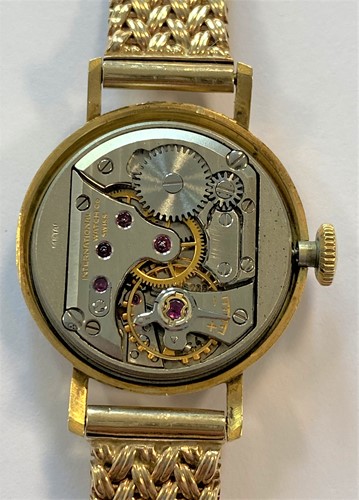 Lot 275 - IWC - A lady's 18ct gold wristwatch on a later 9ct gold bracelet