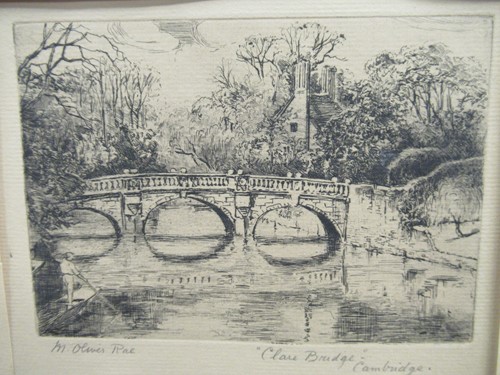 Lot 330 - Two Cambridge etchings; Trinity College and...