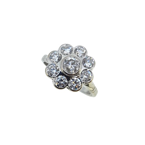 Lot 247 - An 18ct gold modern diamond 'flower' cluster ring
