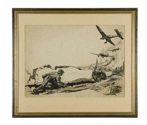 Lot 273 - Two World War II watercolours, to include