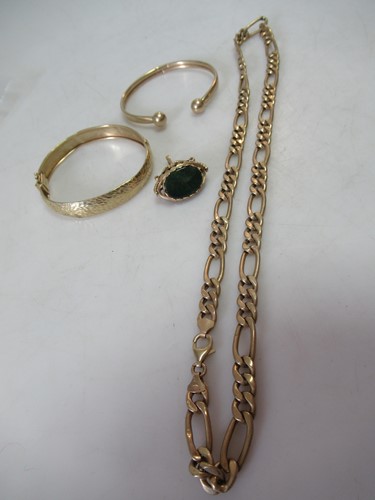 Lot 247 - A hallmarked 9ct gold chain together with a...