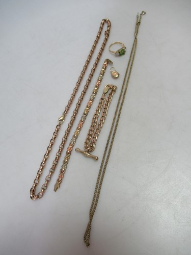 Lot 243 - Two hallmarked 9ct gold bracelets, a...