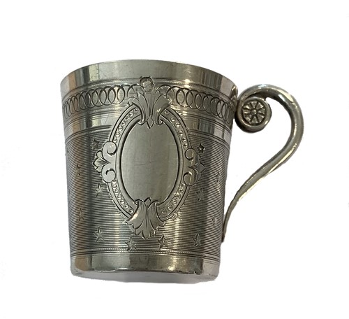 Lot 323 - A 19th century French metalwares silver tot cup