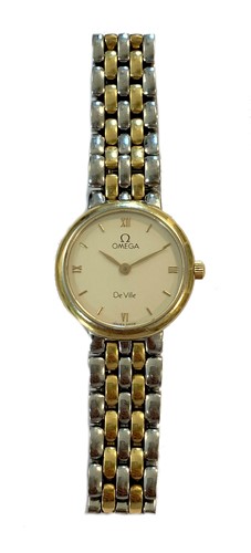 Lot 280 - Omega – A lady’s two colour ‘De Ville’ wristwatch