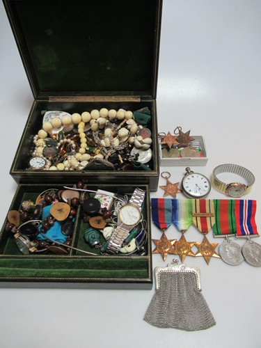 Lot 278 - A jewellery box containing a Second World war...