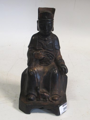 Lot 205 - A bronze model of a Buddha 23cm high