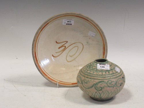 Lot 130 - A Slipware dish, 25.5cm high and a Middle...