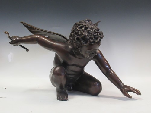 Lot 167 - A large 20th century bronze model of cupid...