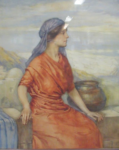 Lot 262 - A study of a young woman, watercolour on paper,...