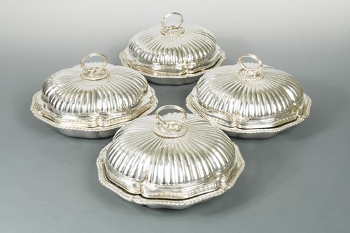 Lot 398 - Four George III covered vegetable dishes
