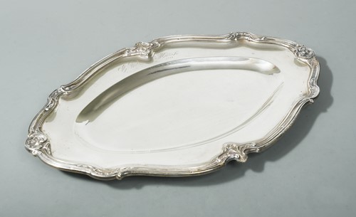 Lot 379 - A late 19th century French metalwares silver platter