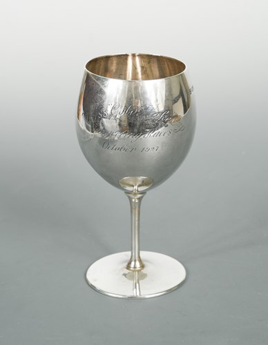 Lot 485 - Chester - A George V silver wine goblet