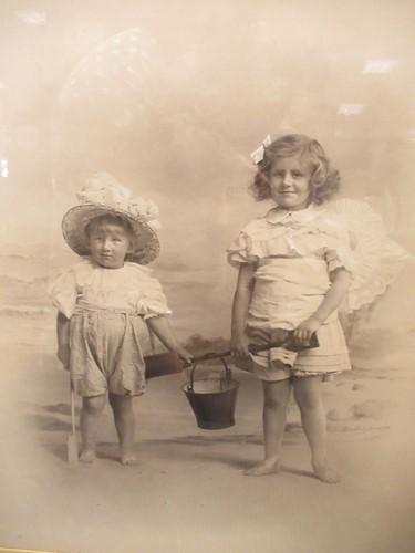 Lot 275 - Photograph of two children, 73 x 60cm