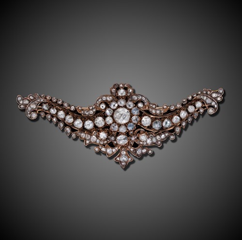 Lot 259 - An impressive Victorian diamond brooch
