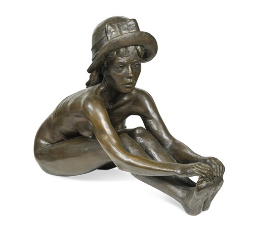 Lot 135 - § Tom Greenshields (1915-1994), Anya's Hat, a cold cast bronze resin model