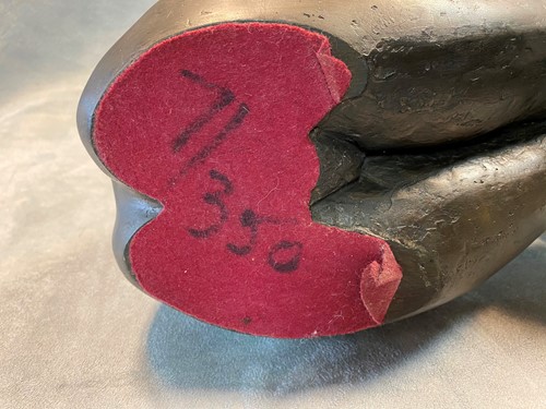 Lot 135 - § Tom Greenshields (1915-1994), Anya's Hat, a cold cast bronze resin model