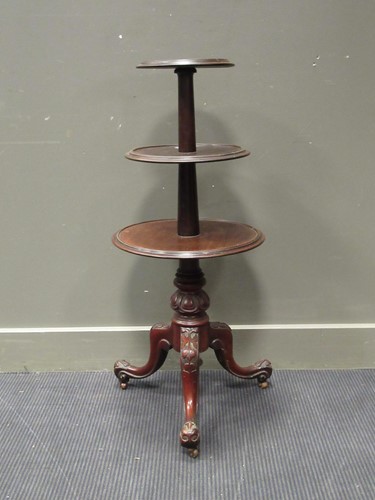 Lot 534 - A Victorian mahogany three tier dumb waiter,...