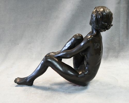 Lot 134 - § Tom Greenshields (1915-1994), Merry, a cold cast bronze resin model