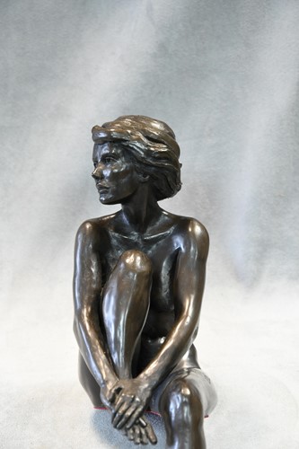 Lot 134 - § Tom Greenshields (1915-1994), Merry, a cold cast bronze resin model