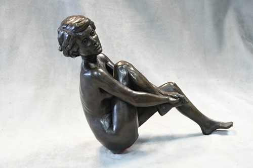 Lot 134 - § Tom Greenshields (1915-1994), Merry, a cold cast bronze resin model
