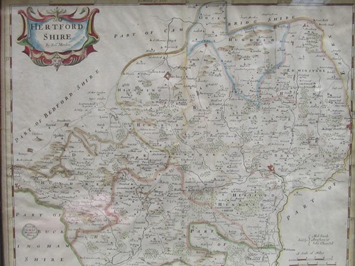 Lot 354 - Robert Morden Hertfordshire hand coloured map...