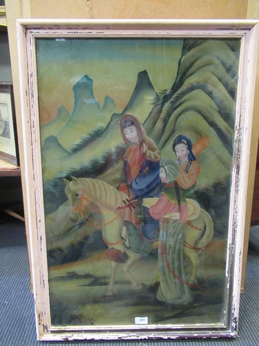 Lot 403 - A Chinese reverse painting on glass of a...