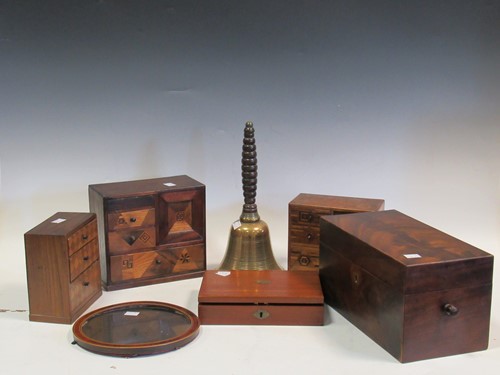 Lot 44 - A brass bell with ring turned handle, 3...