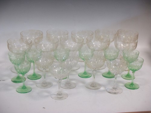 Lot 68 - A set of ten Victorian goblets engraved with...