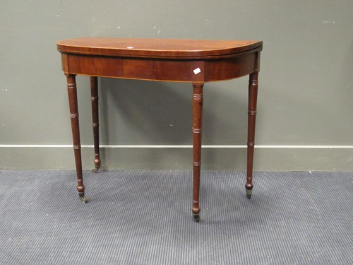 Lot 467 - A 19th century mahogany card table, 76 x 92 x...