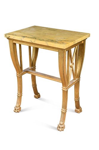 Lot 364 - A Regency revival giltwood pier table with marble top