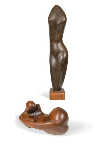 Lot 139 - § John Fox (British, died 1991), a carved walnut stylised female form