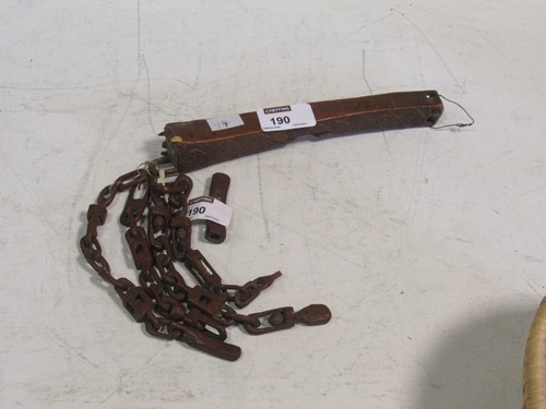 Lot 190 - A Welsh treen knitting sheaf, dated 1749.