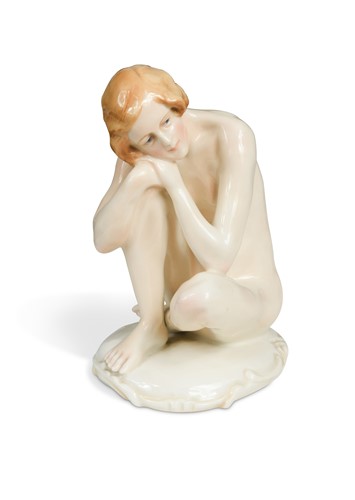 Lot 87 - A Karl Ens, Volkstedt, figure of a seated female nude